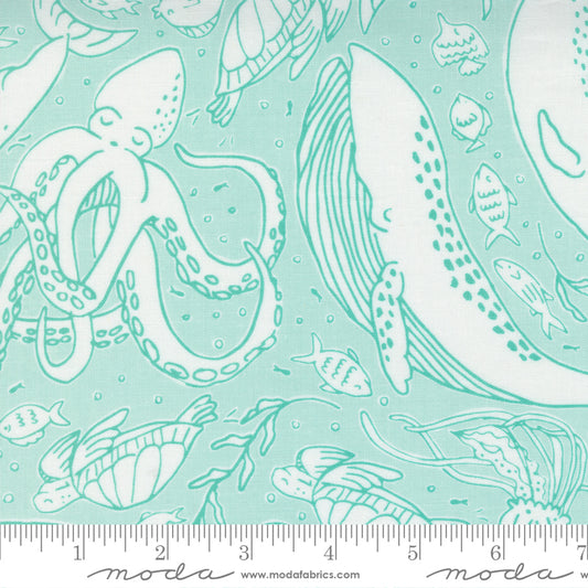 CHRISTMAS SALE: The Sea And Me Seafoam 20794 13 by Stacy Iest Hsu for Moda