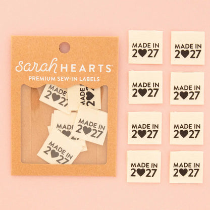 Made in 2027 Sew In Labels by Sarah Hearts