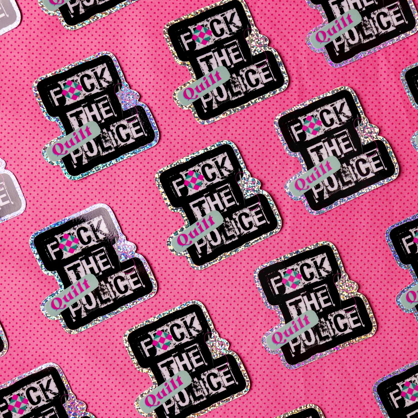Fuck the Quilt Police Sticker  (Pink) - Sewing Box
