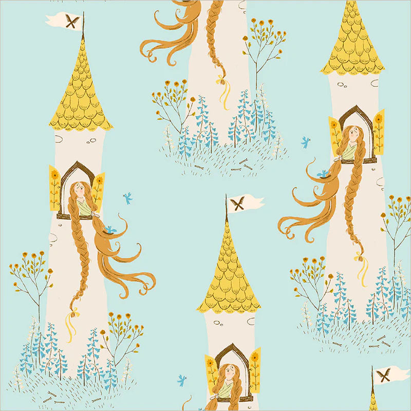 PREORDER: Heather Ross Favorites - Rapunzel 51197D-2 Aqua by Windham Fabrics