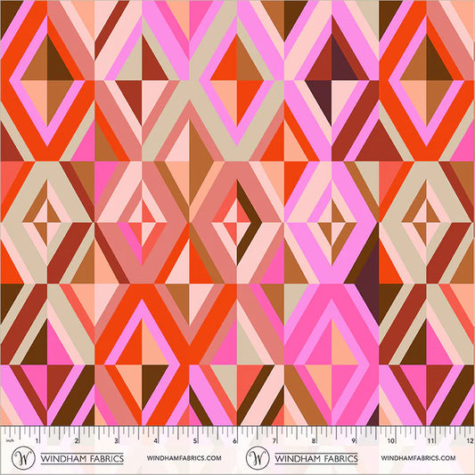 PREORDER: Happy Place - Diamonds 55374D-6 Coral by Annabel Wrigley for Windham Fabrics