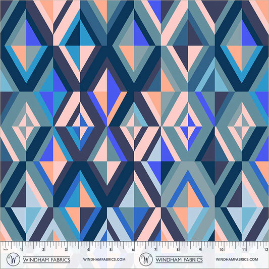 PREORDER: Happy Place - Diamonds 55374D-7 Blueberry by Annabel Wrigley for Windham Fabrics