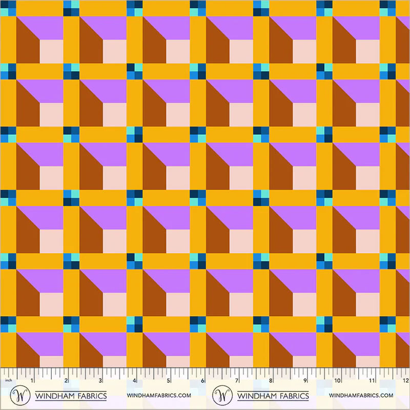 PREORDER: Happy Place - Window 55376D-13 Viola by Annabel Wrigley for Windham Fabrics