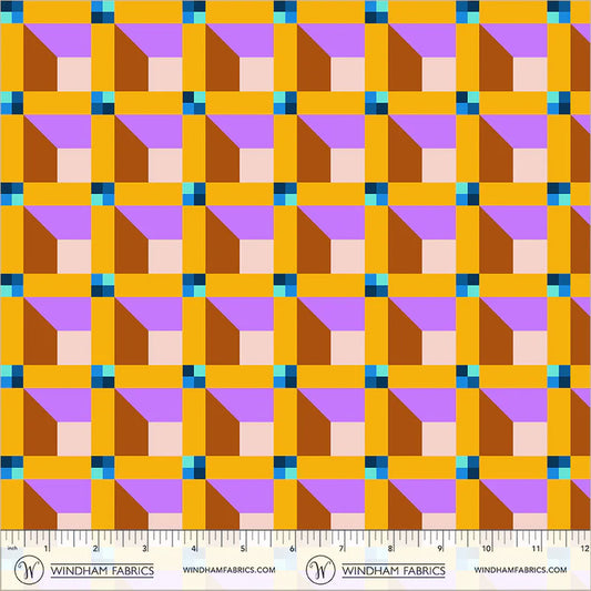 PREORDER: Happy Place - Window 55376D-13 Viola by Annabel Wrigley for Windham Fabrics