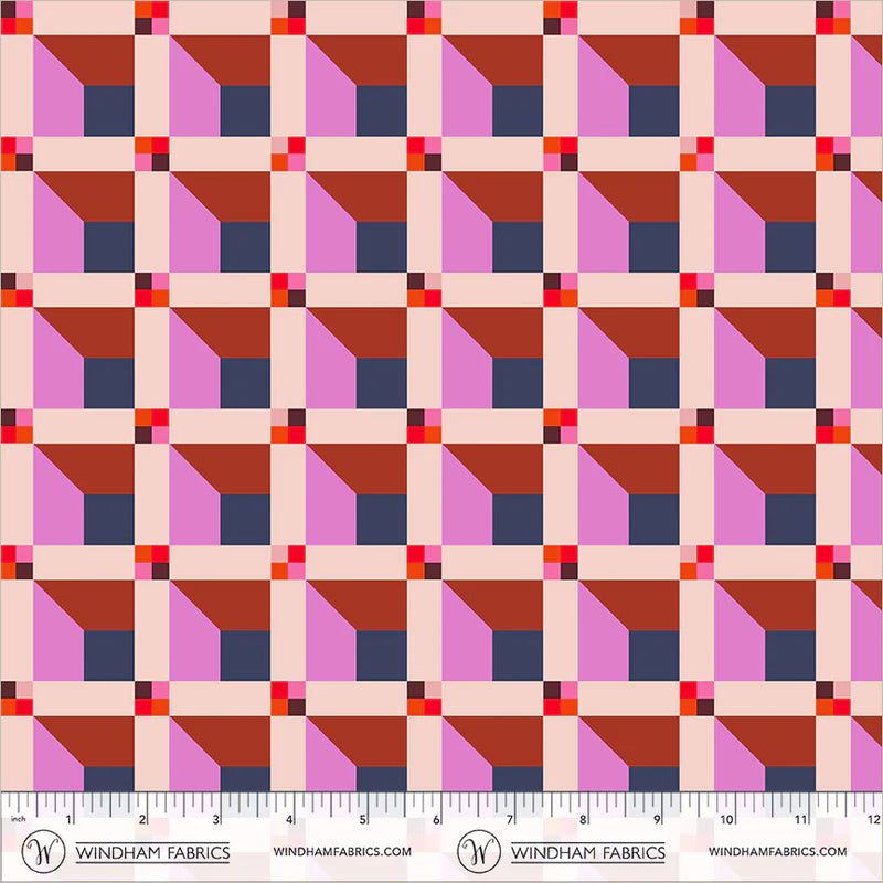PREORDER: Happy Place - Window 55376D-9 Blush by Annabel Wrigley for Windham Fabrics