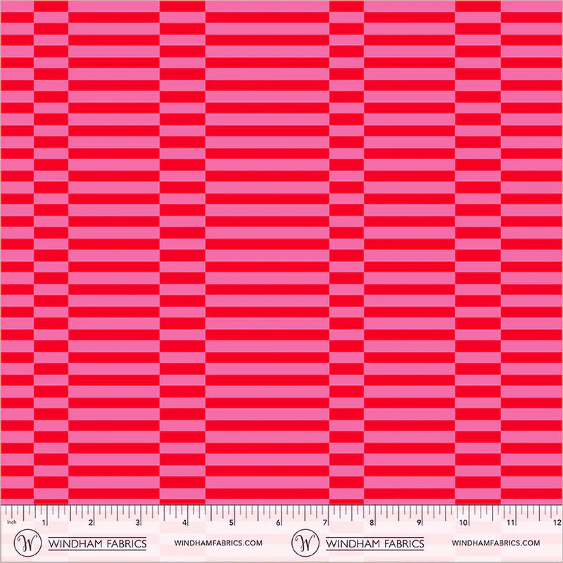 PREORDER: Annabel's Blenders - Broken Stripe 55379-1 Red/Pink by Annabel Wrigley for Windham Fabrics