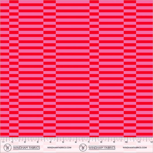 PREORDER: Annabel's Blenders - Broken Stripe 55379-1 Red/Pink by Annabel Wrigley for Windham Fabrics