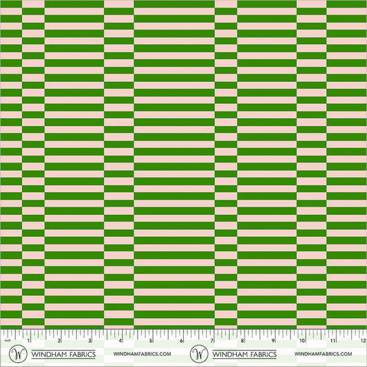 PREORDER: Annabel's Blenders - Broken Stripe 55379-5 Grass Green by Annabel Wrigley for Windham Fabrics
