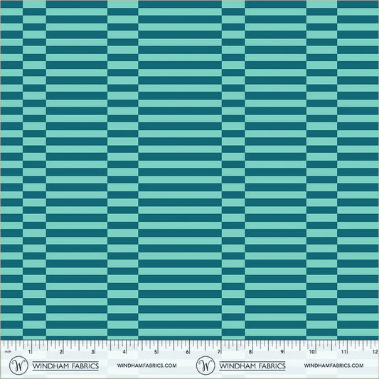 PREORDER: Annabel's Blenders - Broken Stripe 55379-6 Aqua by Annabel Wrigley for Windham Fabrics