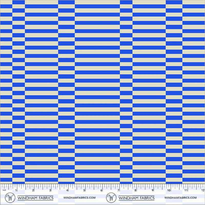 PREORDER: Annabel's Blenders - Broken Stripe 55379-8 Cobalt by Annabel Wrigley for Windham Fabrics
