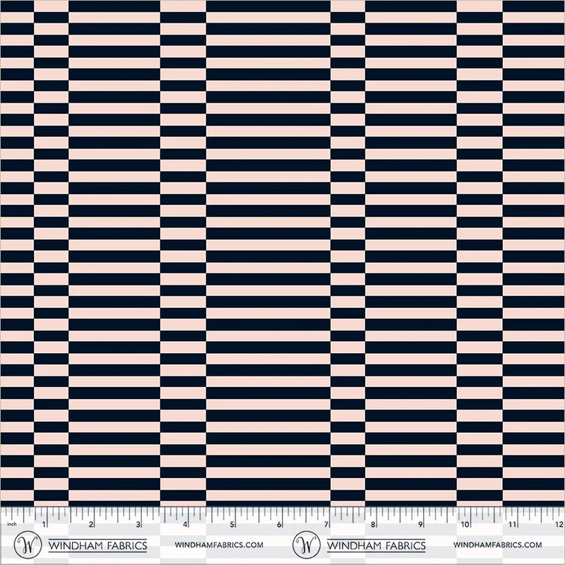 PREORDER: Annabel's Blenders - Broken Stripe 55379-9 Blush/Ink by Annabel Wrigley for Windham Fabrics
