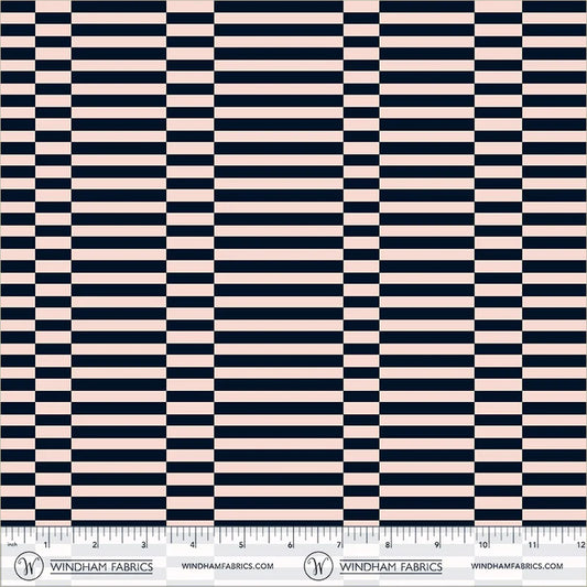 PREORDER: Annabel's Blenders - Broken Stripe 55379-9 Blush/Ink by Annabel Wrigley for Windham Fabrics