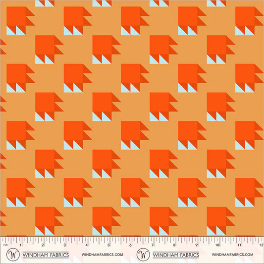 PREORDER: Annabel's Blenders - Bear Paw 55380-2 Orange/Sky by Annabel Wrigley for Windham Fabrics