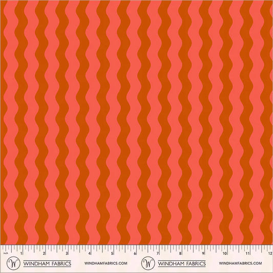 PREORDER: Annabel's Blenders - Waves 55381-16 Deep Orange by Annabel Wrigley for Windham Fabrics