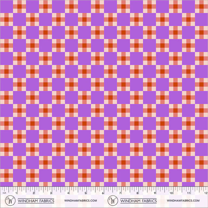 PREORDER: Annabel's Blenders - Picnic 55383-11 Coral/Lilac by Annabel Wrigley for Windham Fabrics