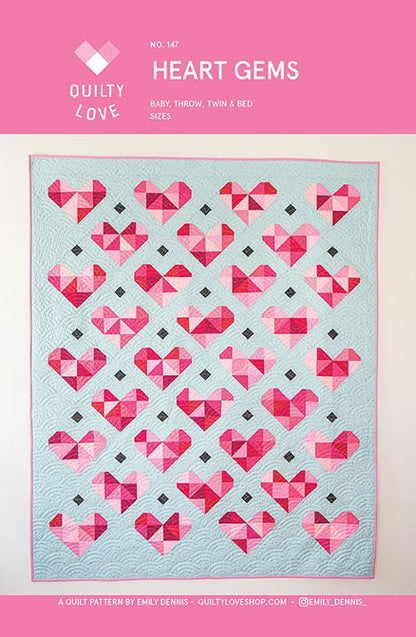 Heart Gems Paper Pattern by Quilty Love