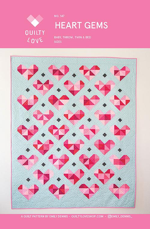 Heart Gems Paper Pattern by Quilty Love