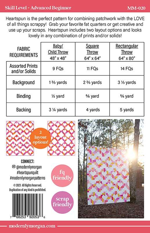 Heartspun paper pattern by Modernly Morgan