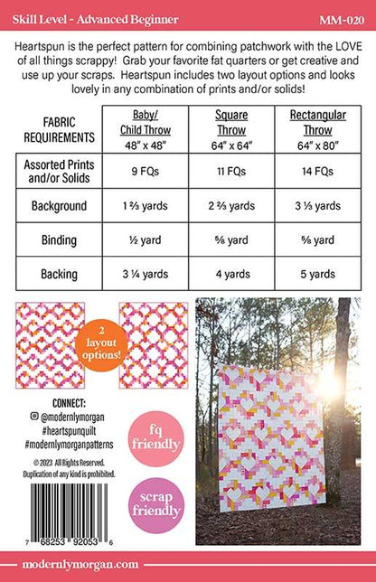 Heartspun paper pattern by Modernly Morgan