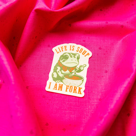 Life is Soup Frog Sticker by Juju and Moxie