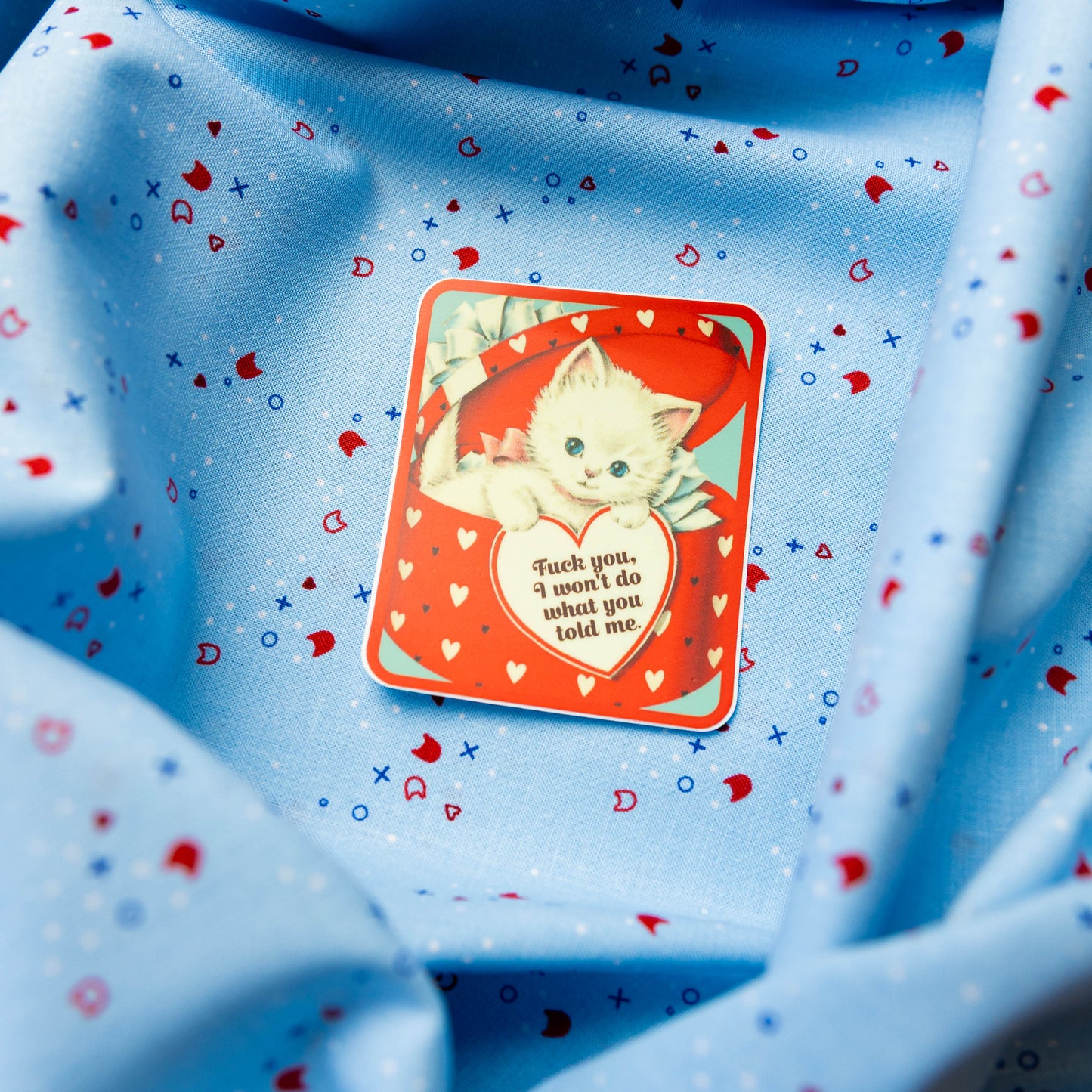 I Won't Do It Cat Sticker by Juju and Moxie