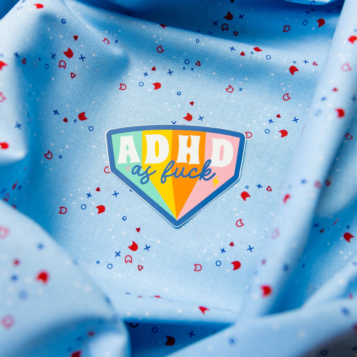ADHD as Fuck Sticker by Juju and Moxie
