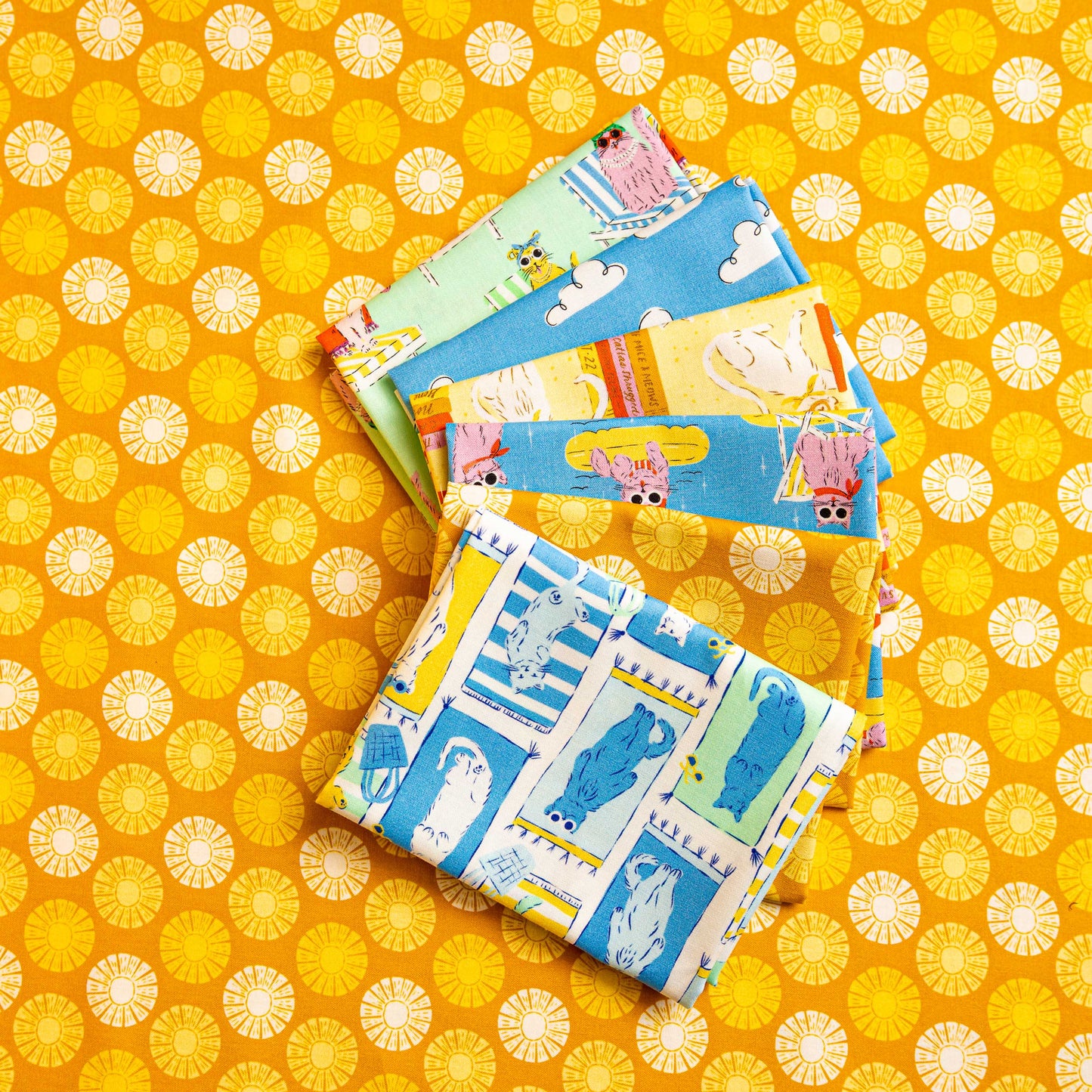 Poolside Purrfection Mini  6 pc Fat Quarter Bundle