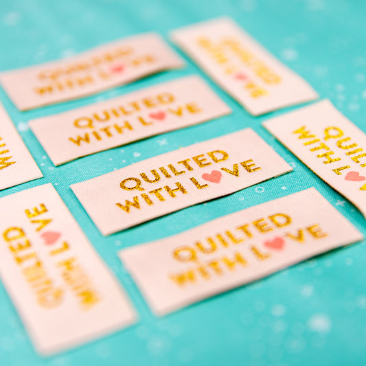 Quilted with Love Gold Woven Labels by Sarah Hearts