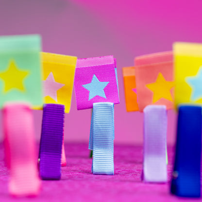 Neon Stars - Woven Sewing Labels by LollyTags