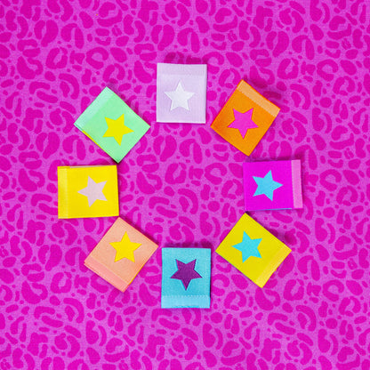 Neon Stars - Woven Sewing Labels by LollyTags