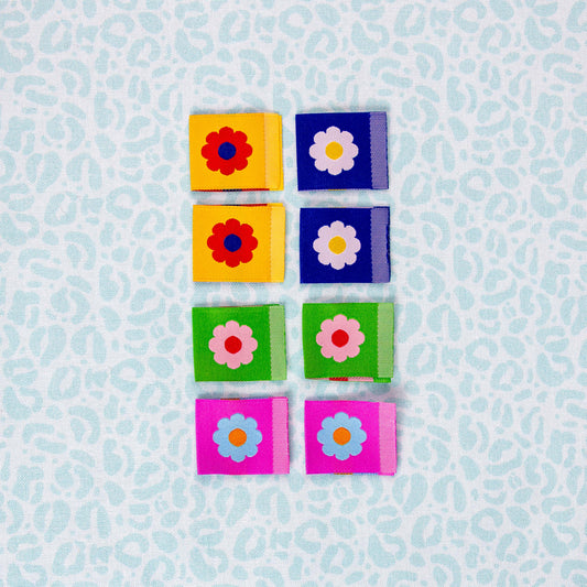 Fun Flowers - Woven Sewing Labels by LollyTags