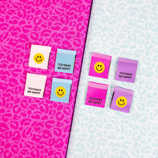 Happy Faces - Variety Set - Woven Sewing Labels by LollyTags