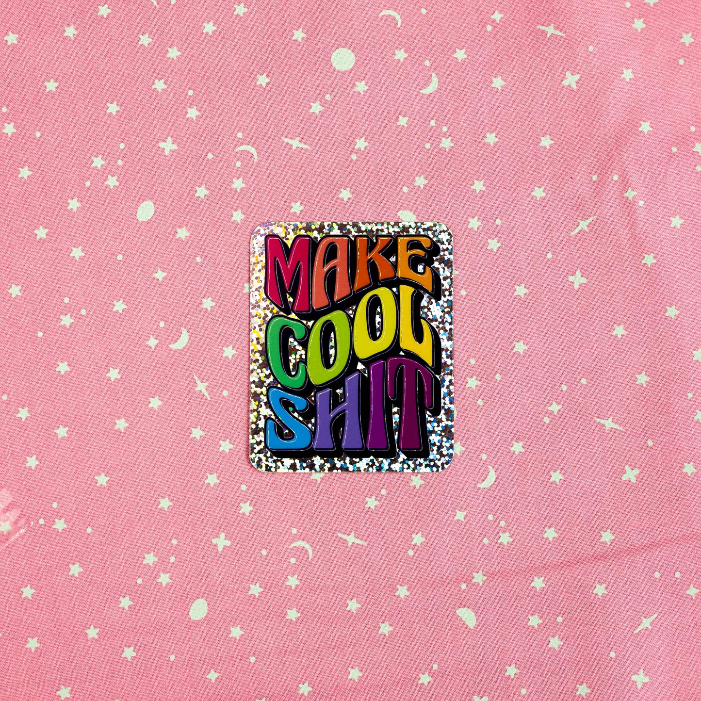 Glitter Make Cool Sh!t Sticker by Sassafras Lane