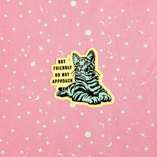 Not Friendly Do Not Approach - Sticker by Yarnival Stickers