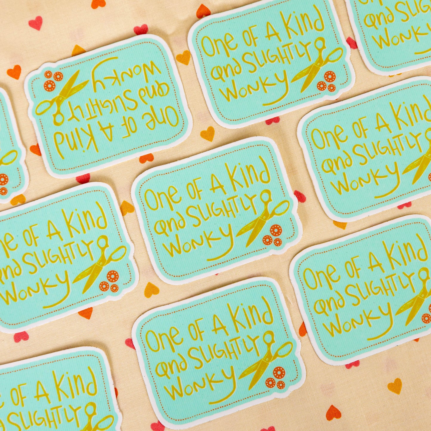 One of a Kind and Slightly Wonky Sticker by Kati Cupcake