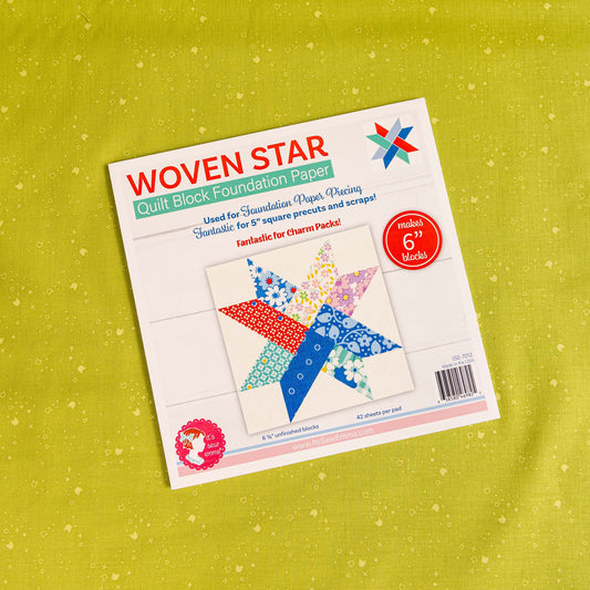 6" Woven Star Quilt Block Foundation Paper