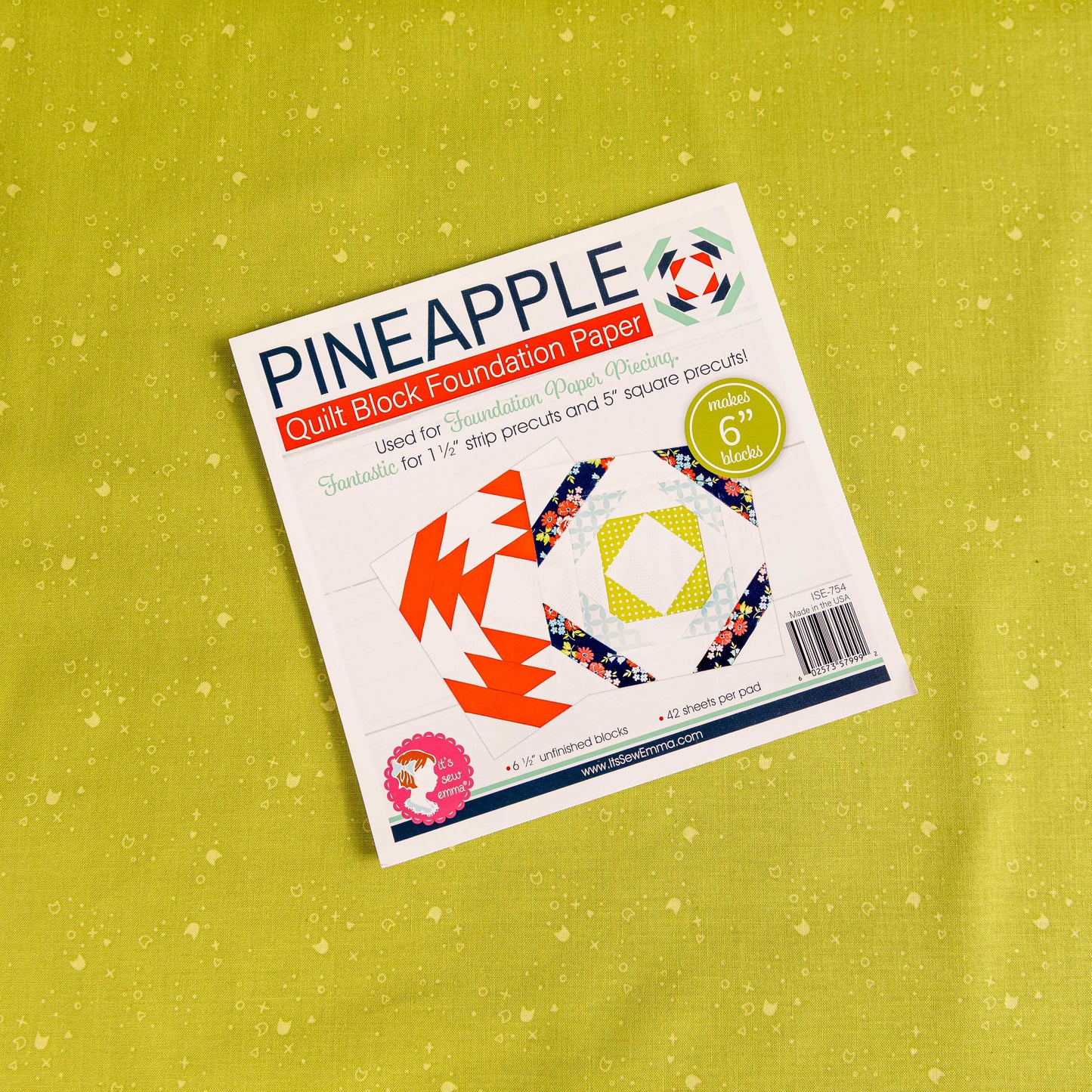 6" Pineapple Quilt Block Foundation Paper