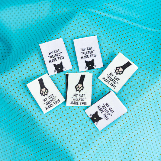 My Cat "Helped" Make This | 6 Sew-in Labels by Kylie and the Machine
