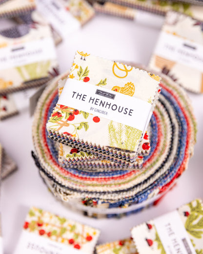 The Henhouse Mini Charm 48430MC Precut by Gingiber for Moda