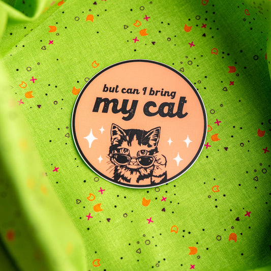 But Can I Bring My Cat - Sticker by Yarnival Stickers