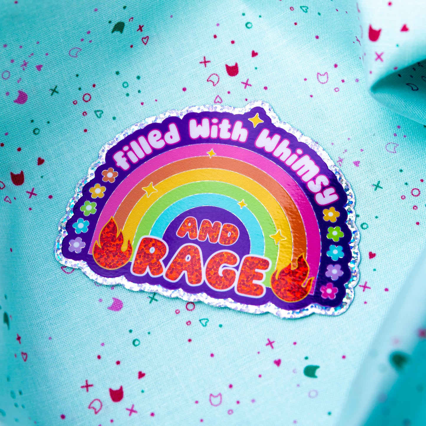 Filled With Whimsy and Rage - Waterproof Vinyl Sticker by TheHissinKitten