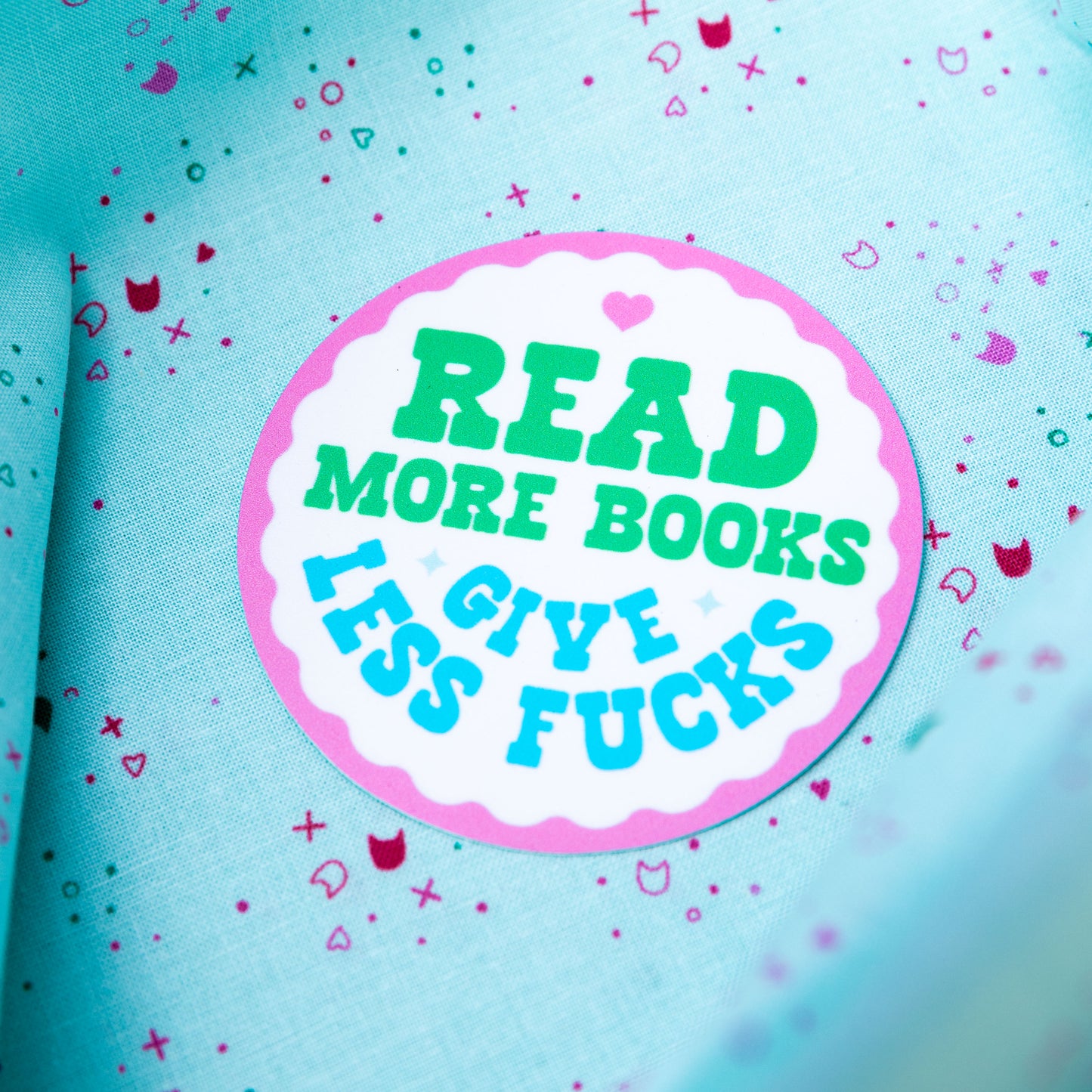 Read More Books Give Less Fucks - Waterproof Vinyl Sticker by TheHissinKitten
