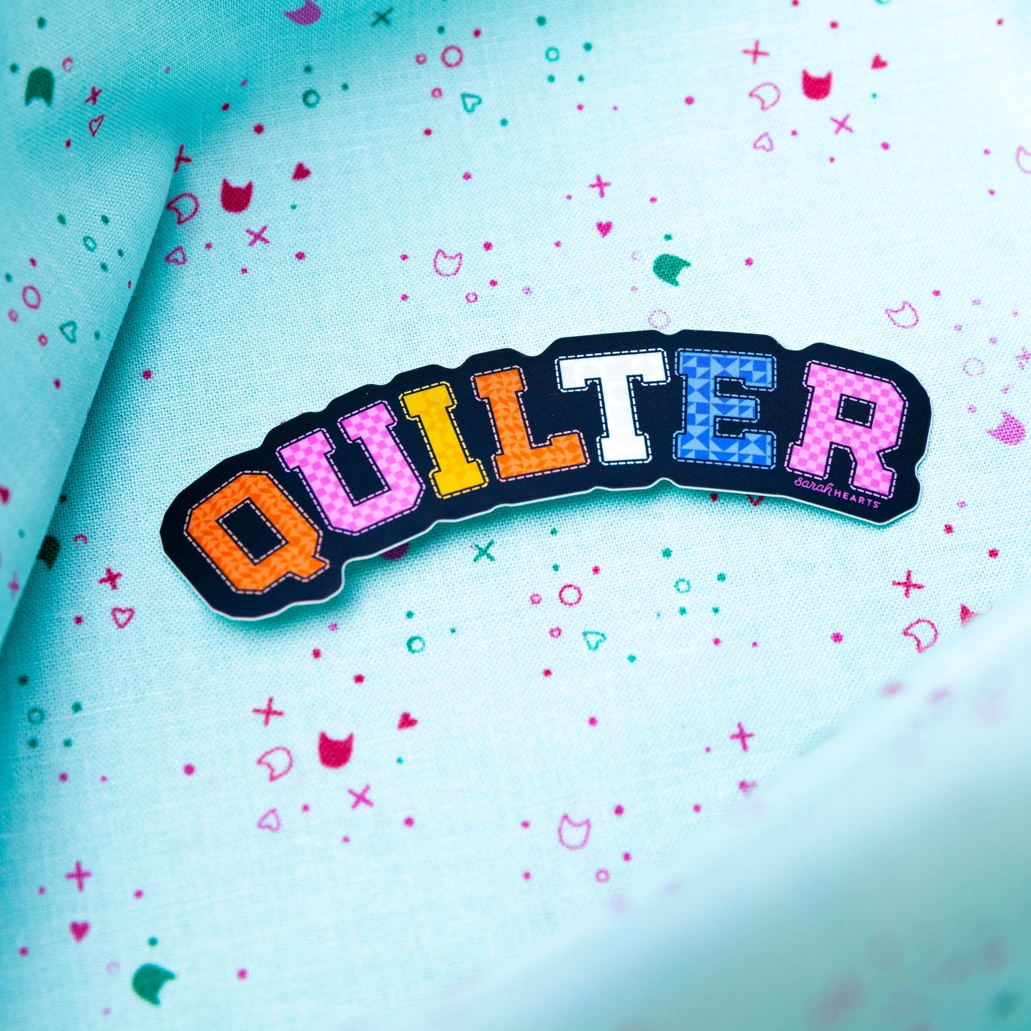 Quilter Sticker - Sarah Hearts