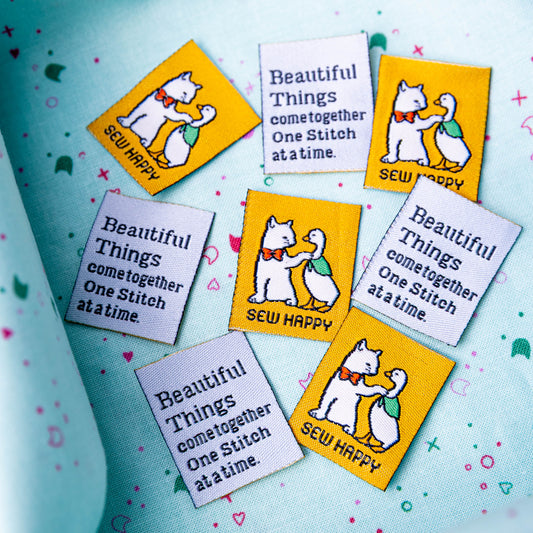 Sew Happy Folded Woven Labels by Minki Kim