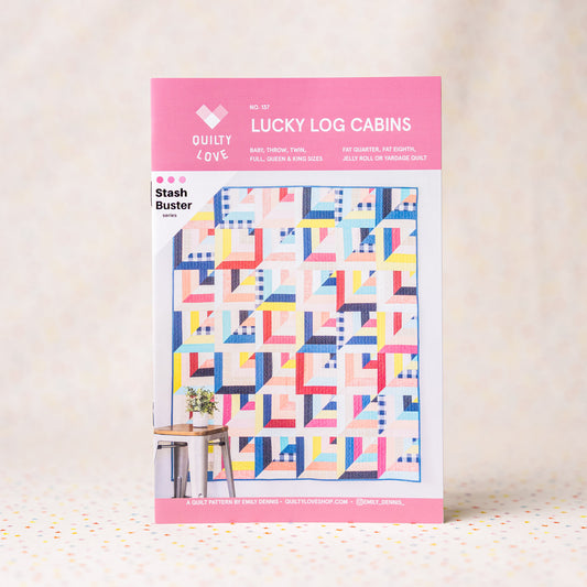 Lucky Log Cabins Paper Pattern by Quilty Love