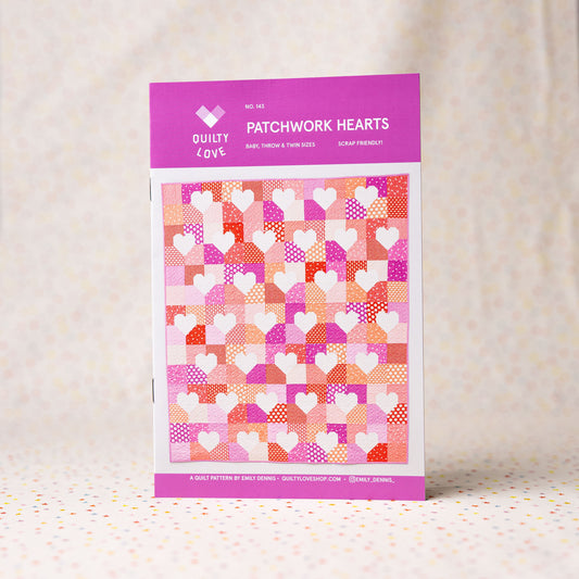 Patchwork Hearts Paper Pattern by Quilty Love