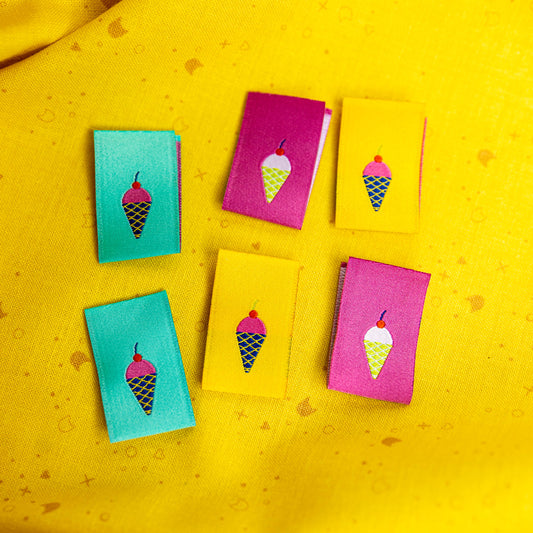 Ice Cream Cones Sew In Labels by Knot and Thread