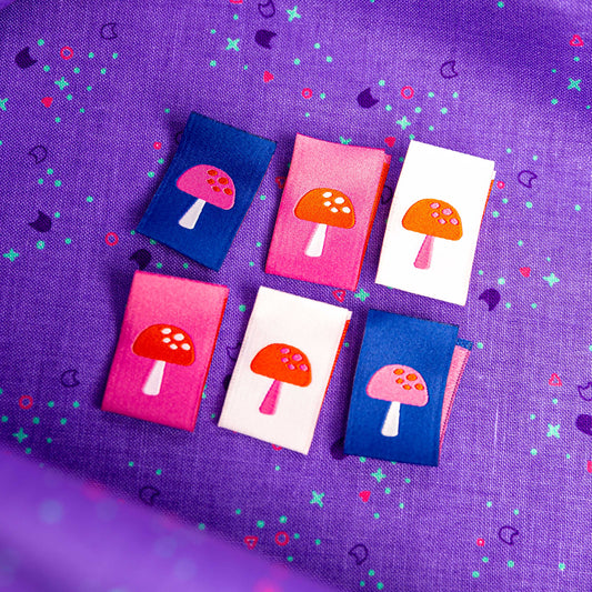 Mushroom Sew In Labels by Knot and Thread