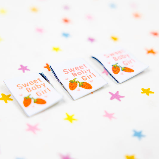 Sweet Baby Girl - Designer Woven Sewing Labels by Kati Cupcake