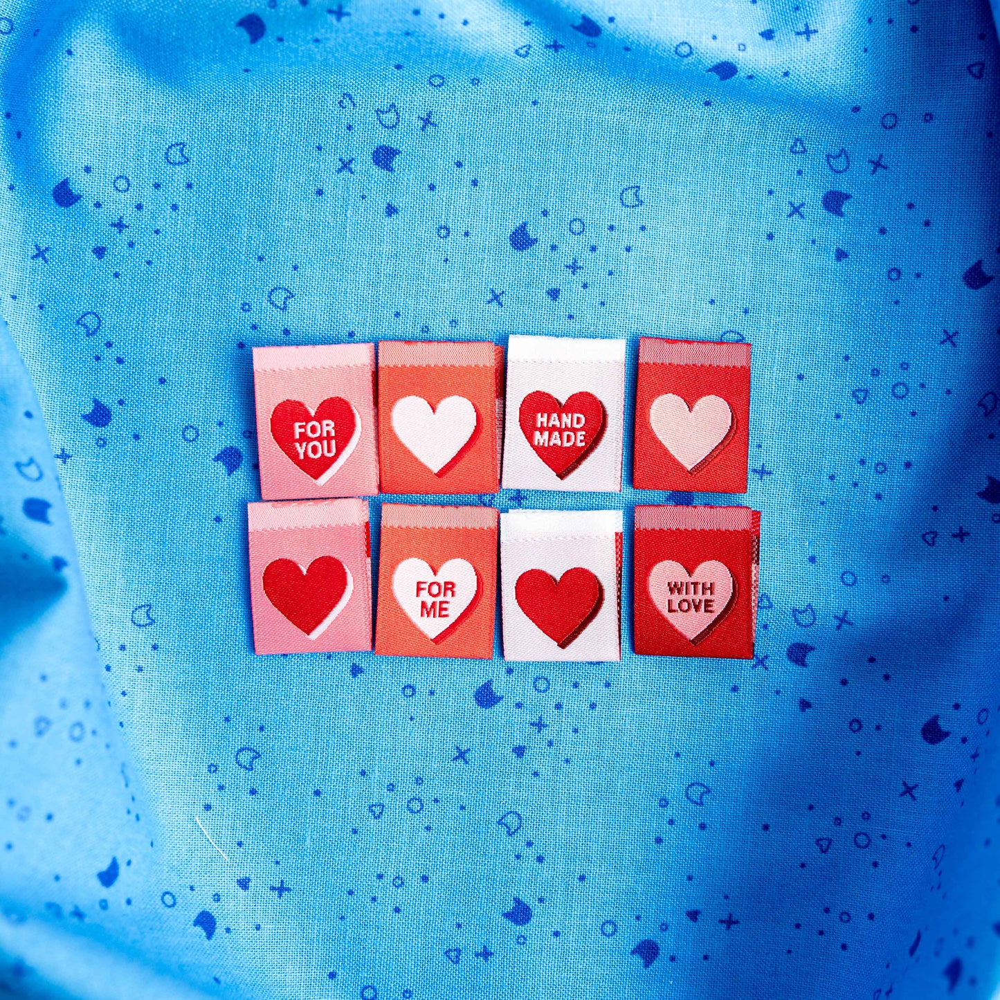 Valentines Red Candy Woven Labels by Sarah Hearts